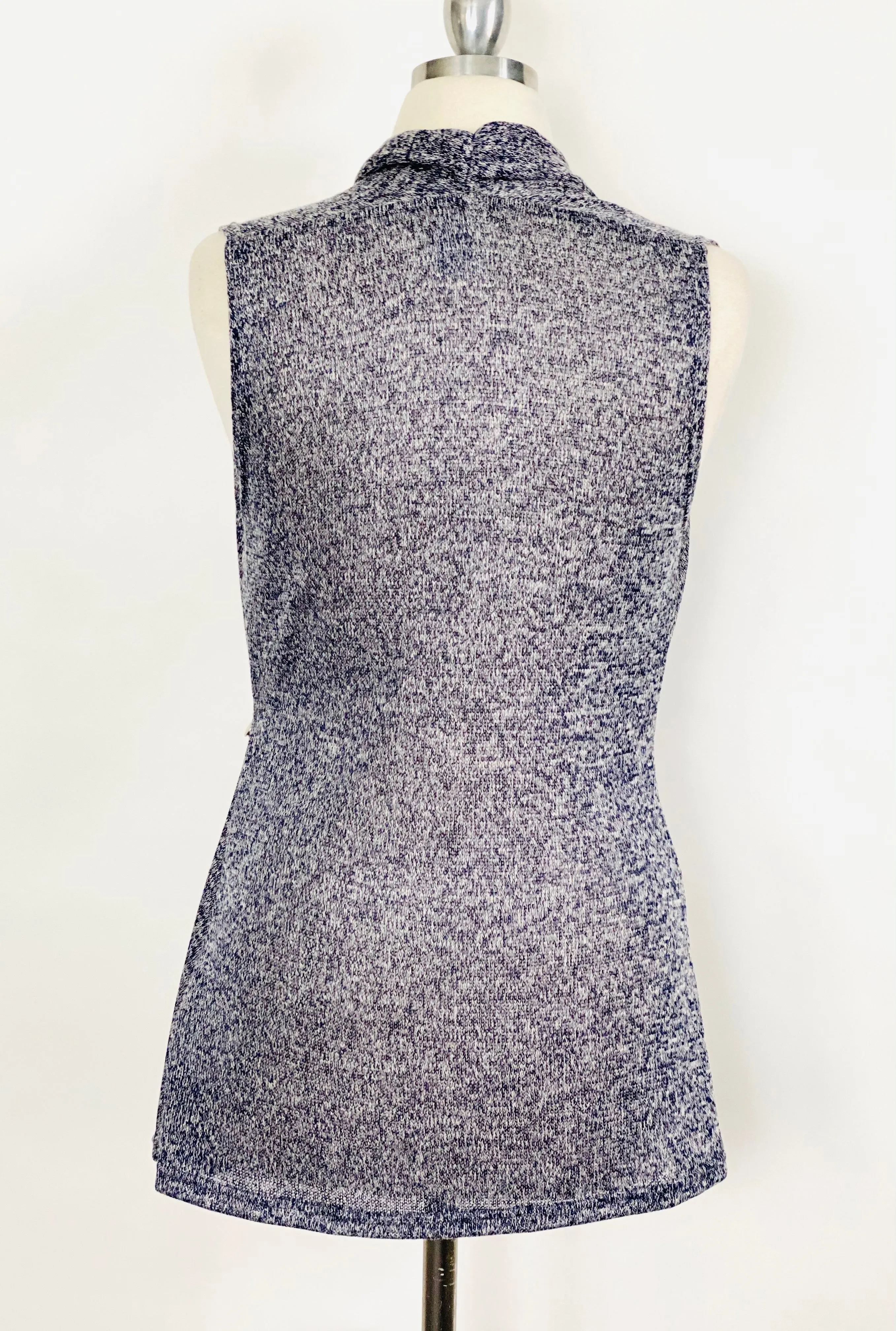Draped Wrap Vest - Blue