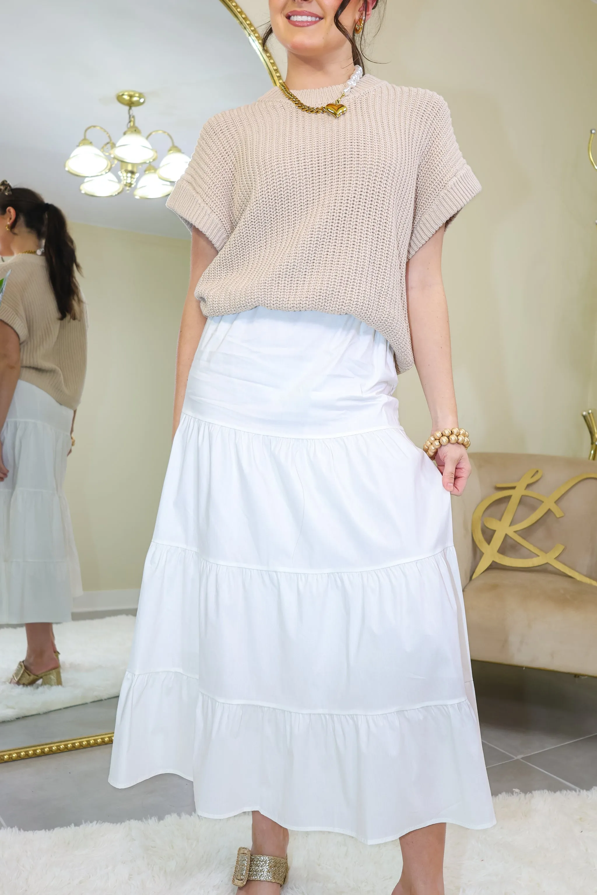 Elan Salt & Linen Midi Sweater Dress