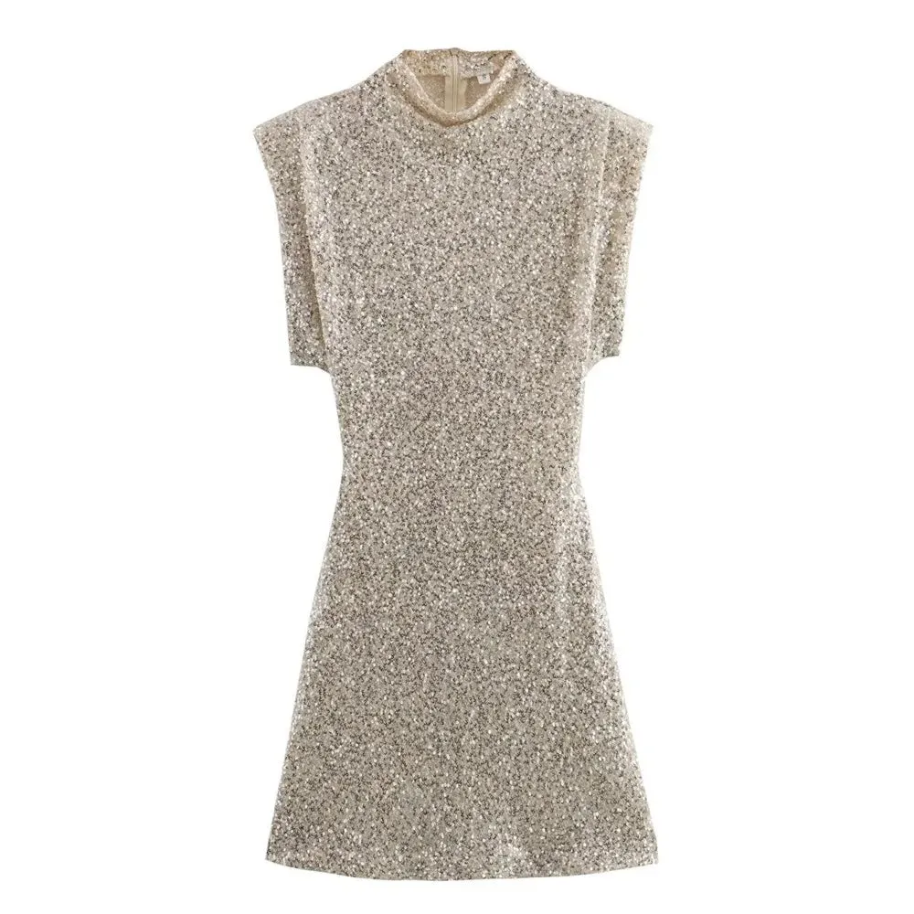 Erissa High Neck Sequin Mini Dress