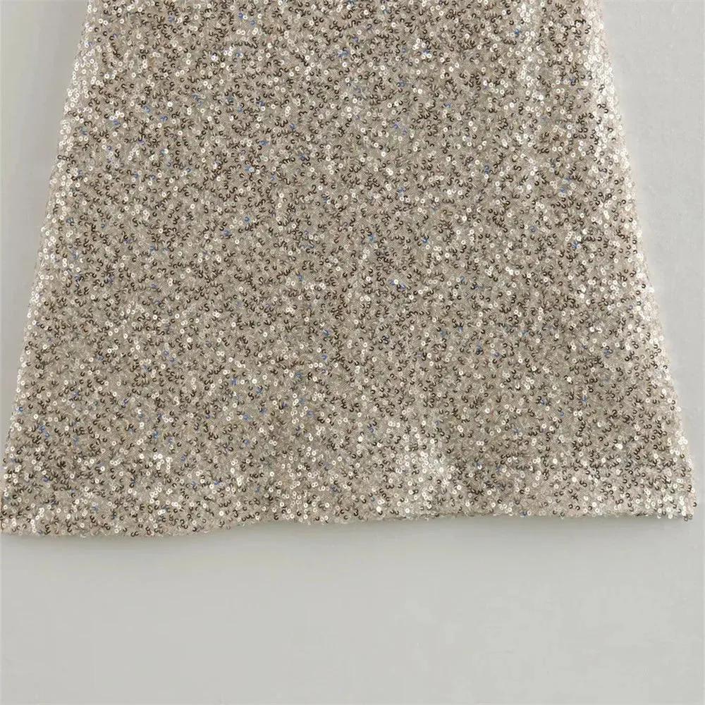 Erissa High Neck Sequin Mini Dress