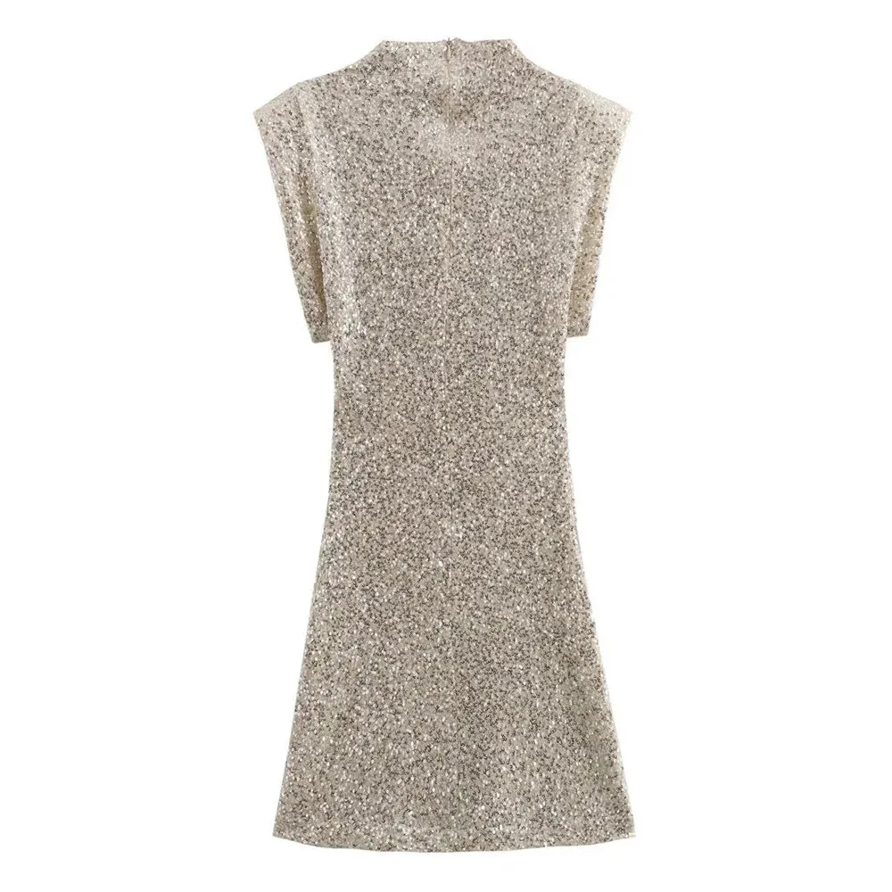 Erissa High Neck Sequin Mini Dress