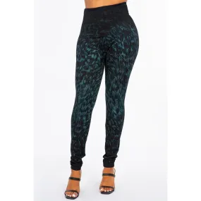 Extended Size High Waist Full Length Leggings with Small Paint Stroke - pic
