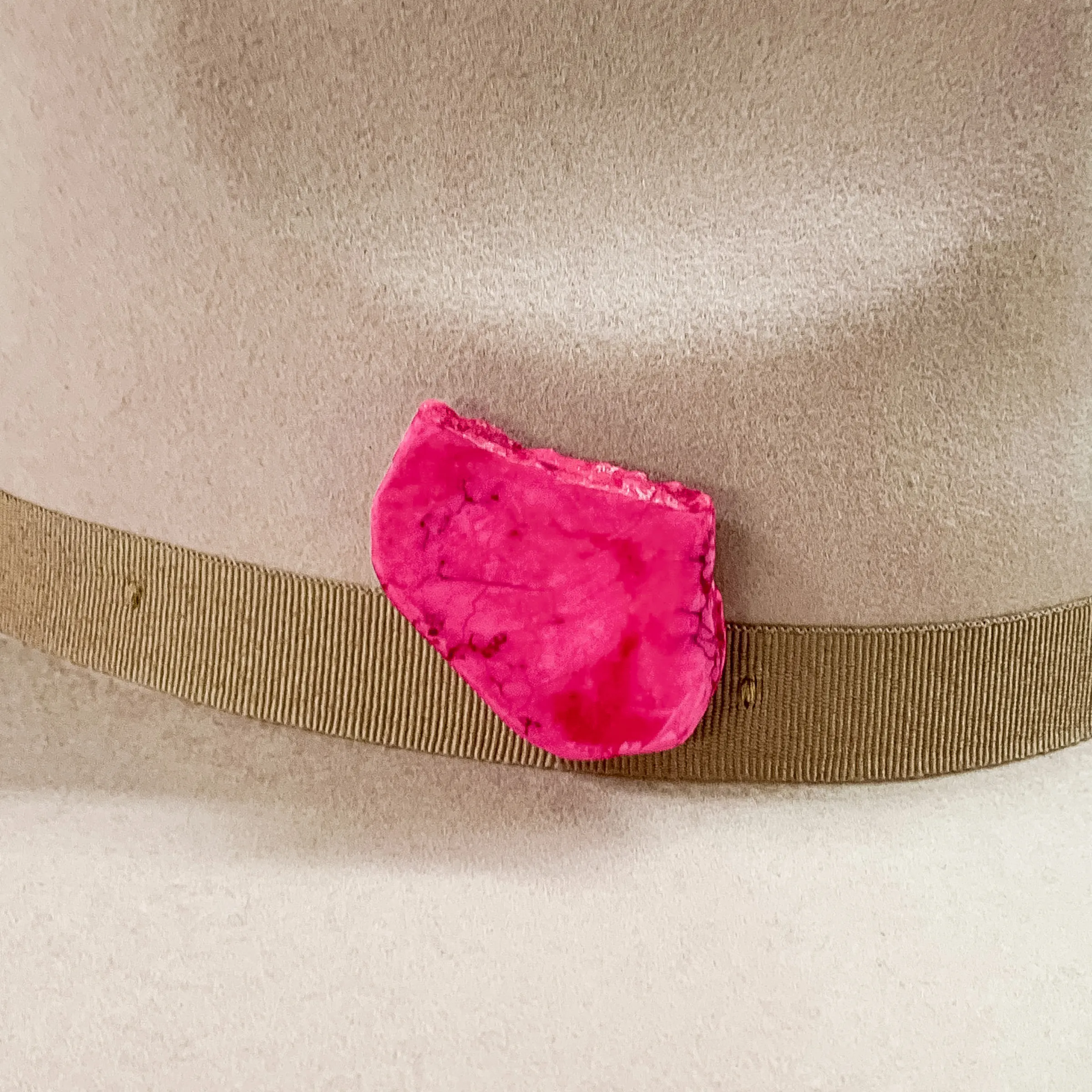 Faux Stone Slab Hat Pin in Pink