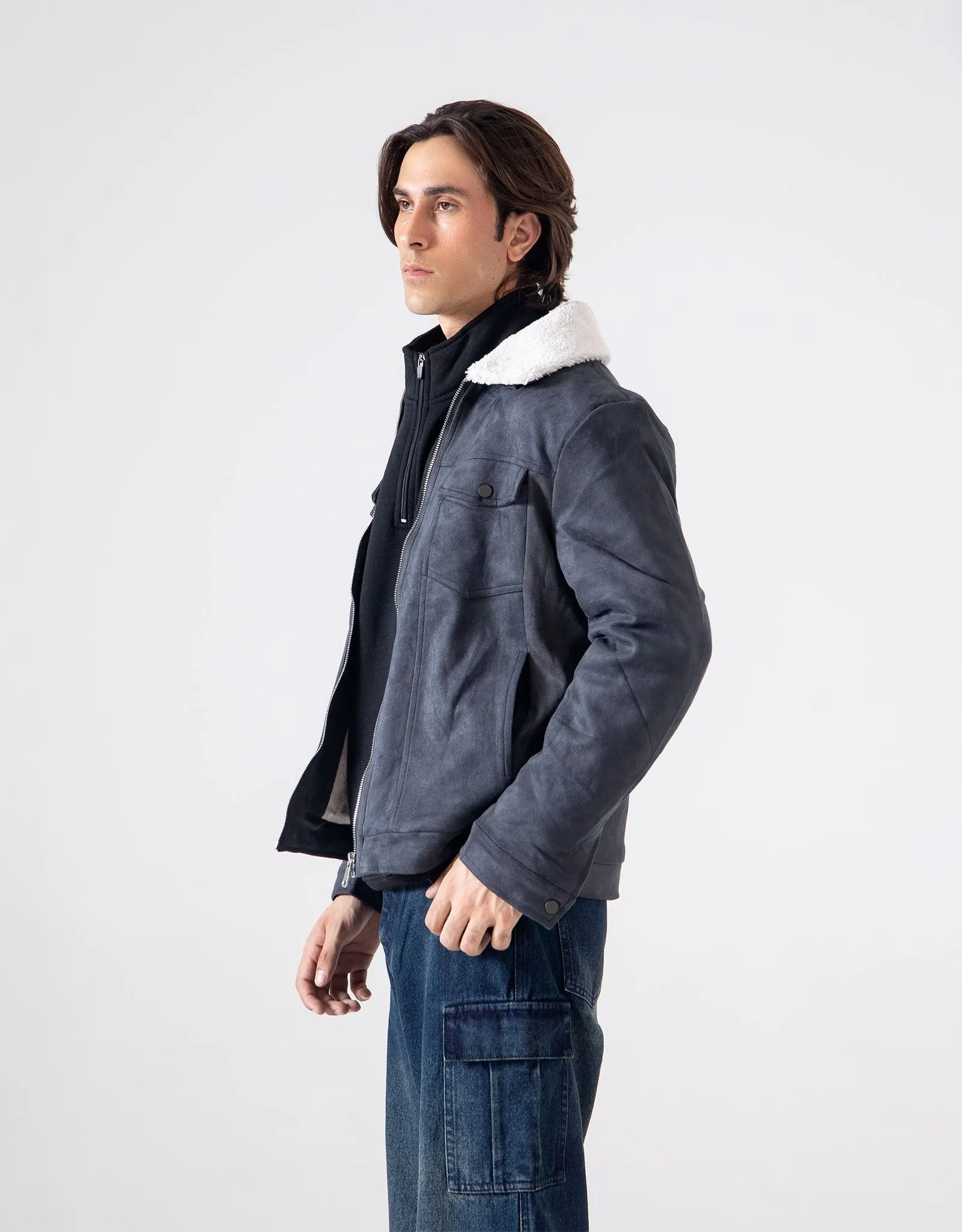 FAUX SUEDE JACKET