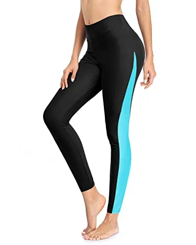 Flattering Rash Guard Pants Women's High Waisted Swim Pants with UPF 50  Protection