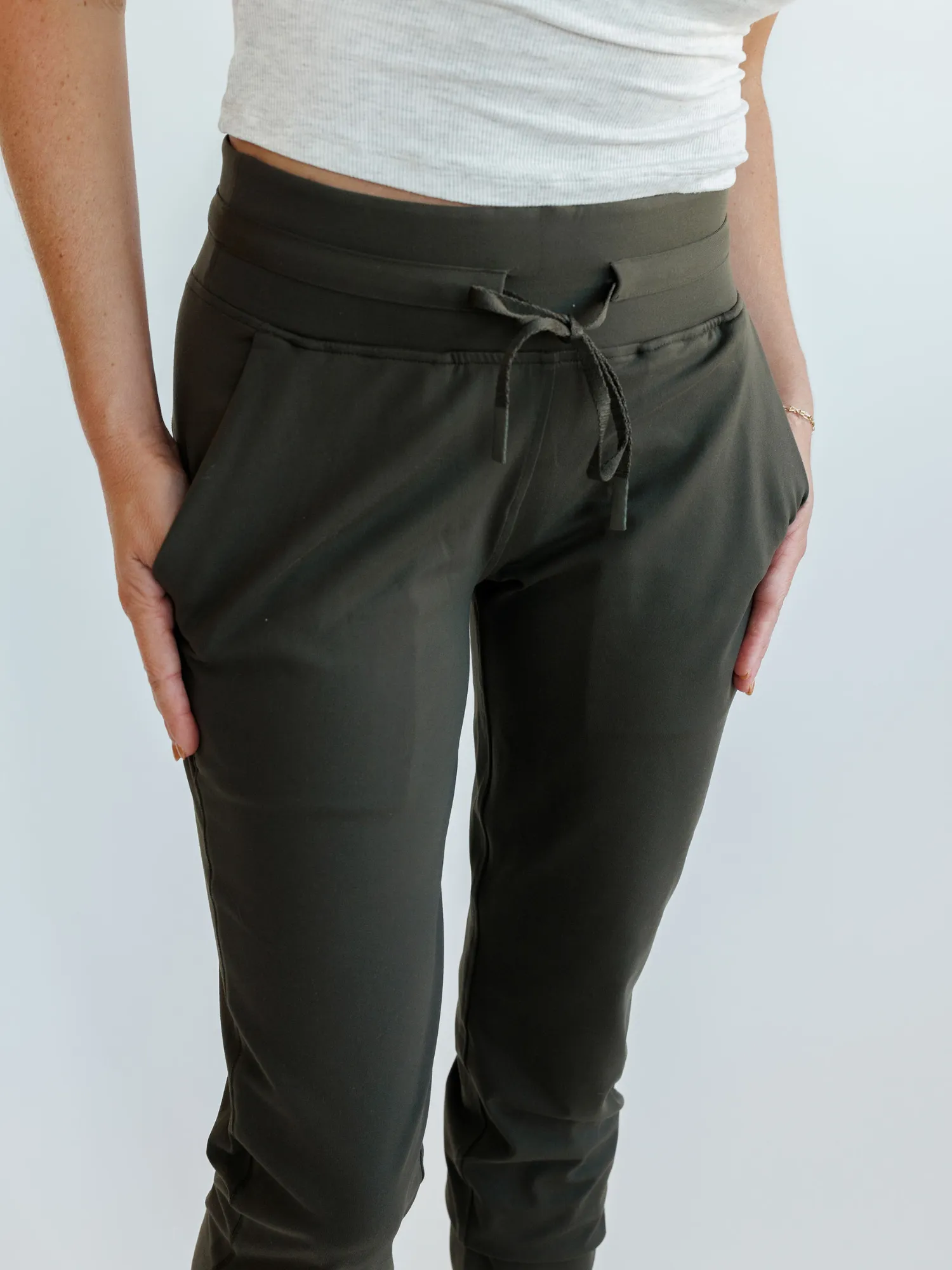 Forest Green "Abagail" Drawstring Everyday Joggers