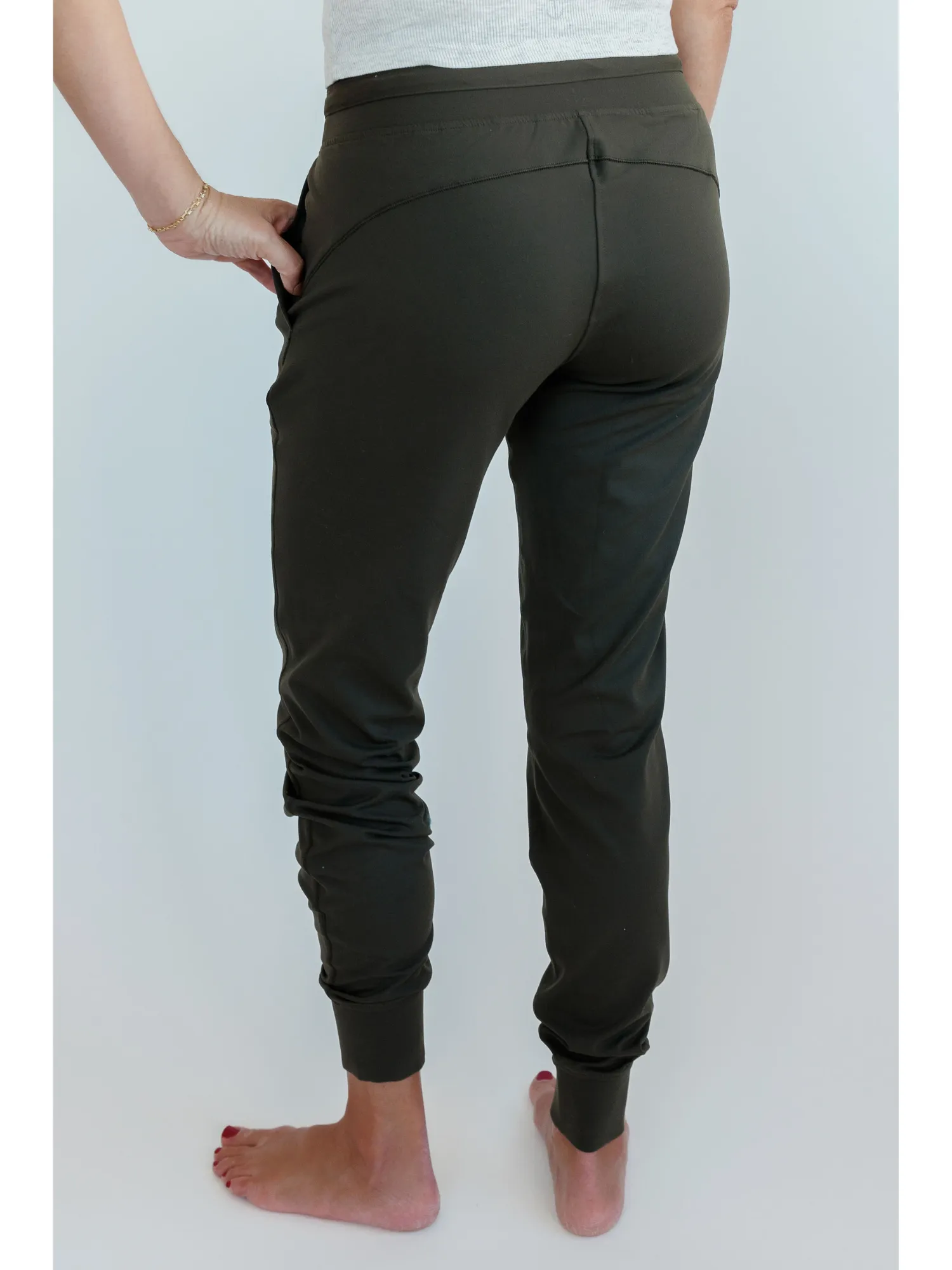 Forest Green "Abagail" Drawstring Everyday Joggers