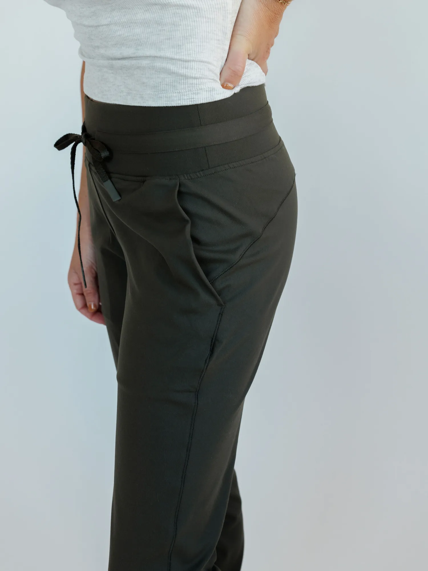 Forest Green "Abagail" Drawstring Everyday Joggers