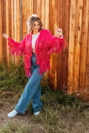 Fringe Fanatic Pink Fringe Sweater