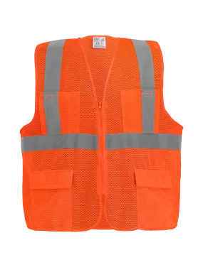 FrogWear® HV High-Visibility Orange Lightweight Mesh Safety Vest, ANSI Class 2 - GLO-270