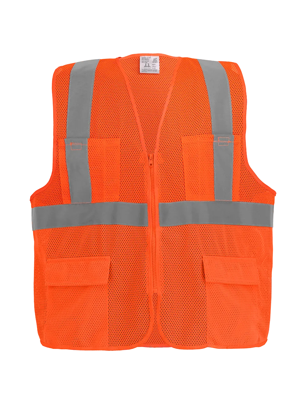 FrogWear® HV High-Visibility Orange Lightweight Mesh Safety Vest, ANSI Class 2 - GLO-270