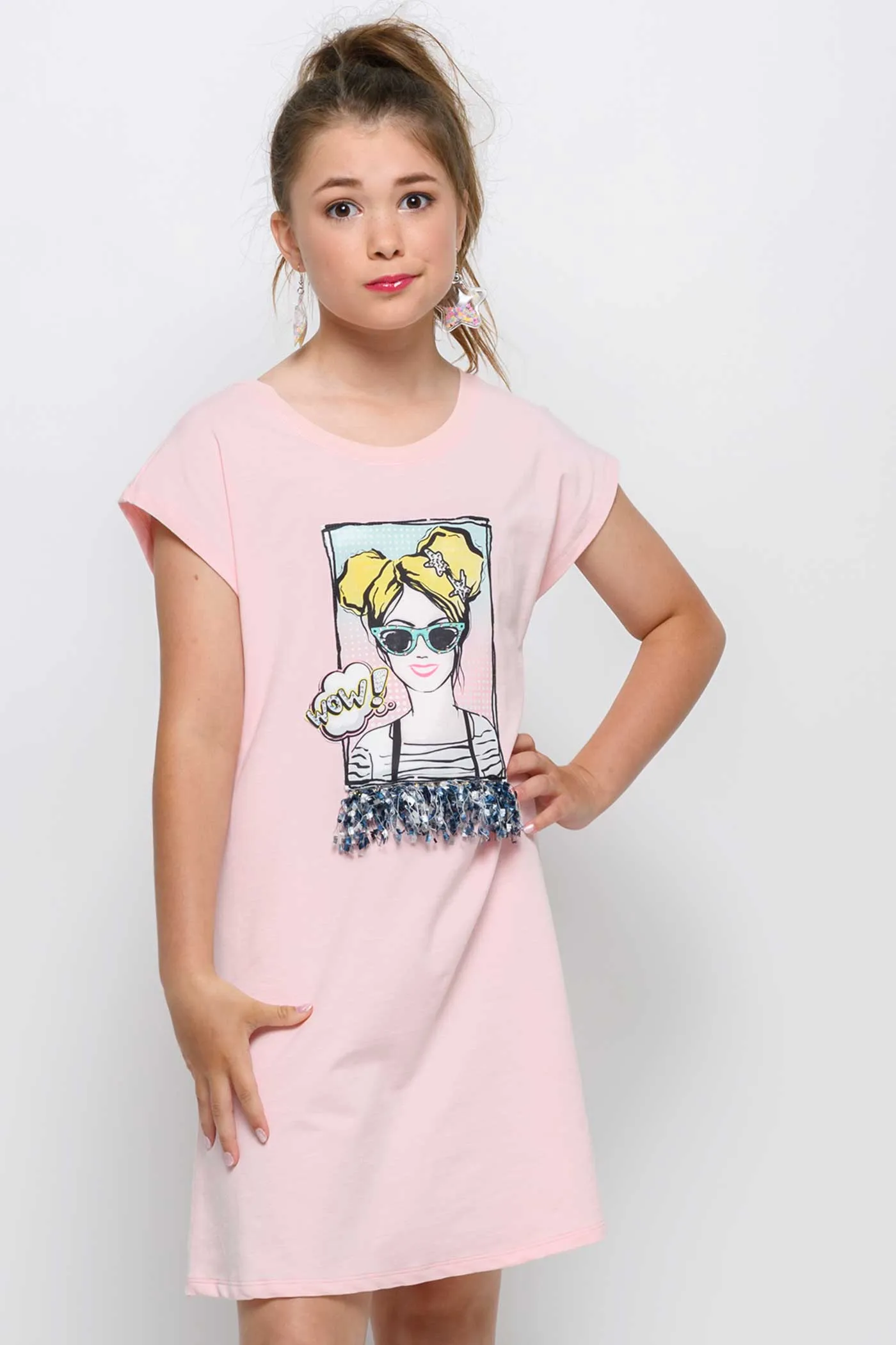 Girls Pop Art Graphic T-shirt Dress