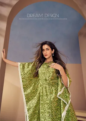 Gracious Green Silk Kaftan Maxi Dress