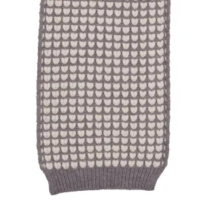 Grey Knitted Hearts Scarf