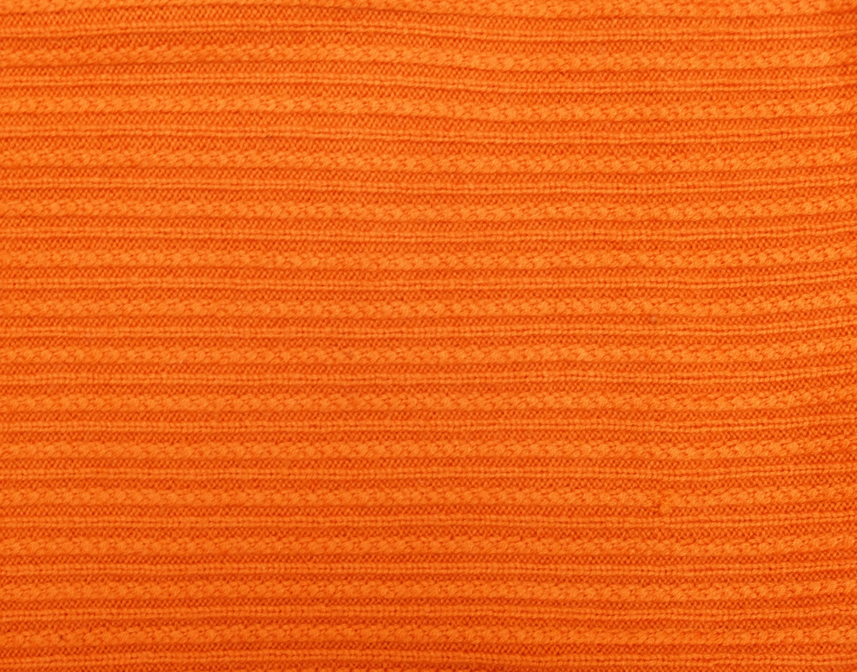 Hermès Vintage Half Zip Knit in Orange Wool & Cashmere Rib, M
