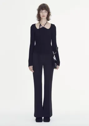 High waist long flare pants