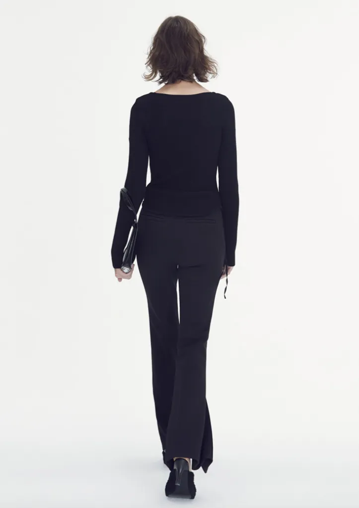 High waist long flare pants