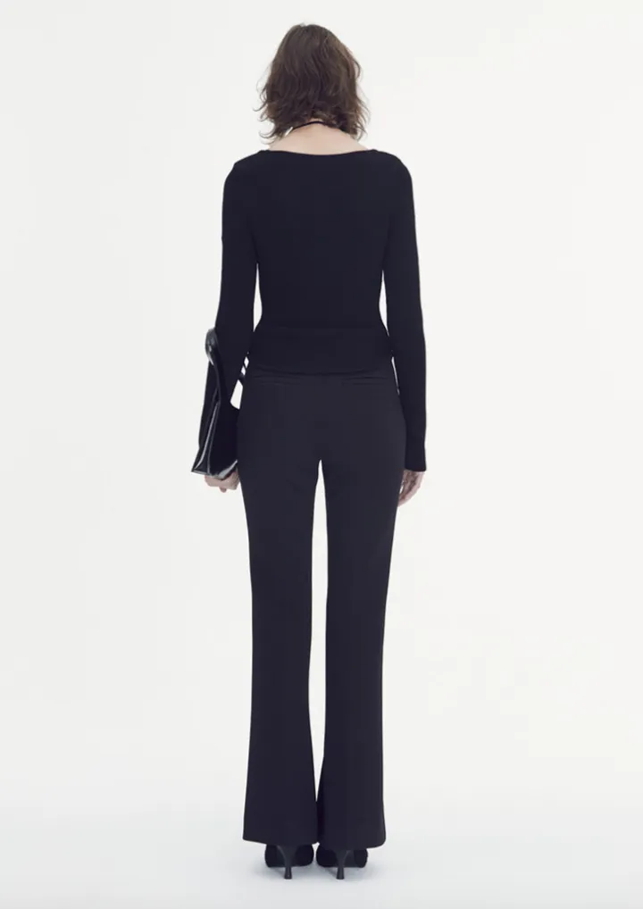 High waist long flare pants
