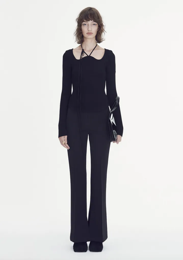 High waist long flare pants