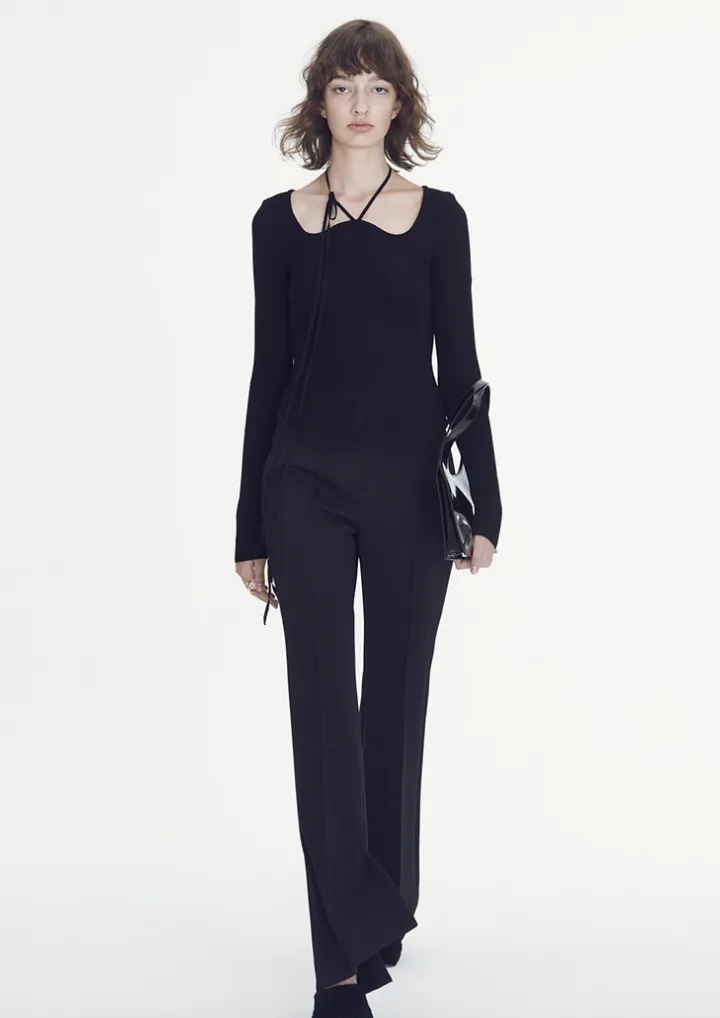 High waist long flare pants