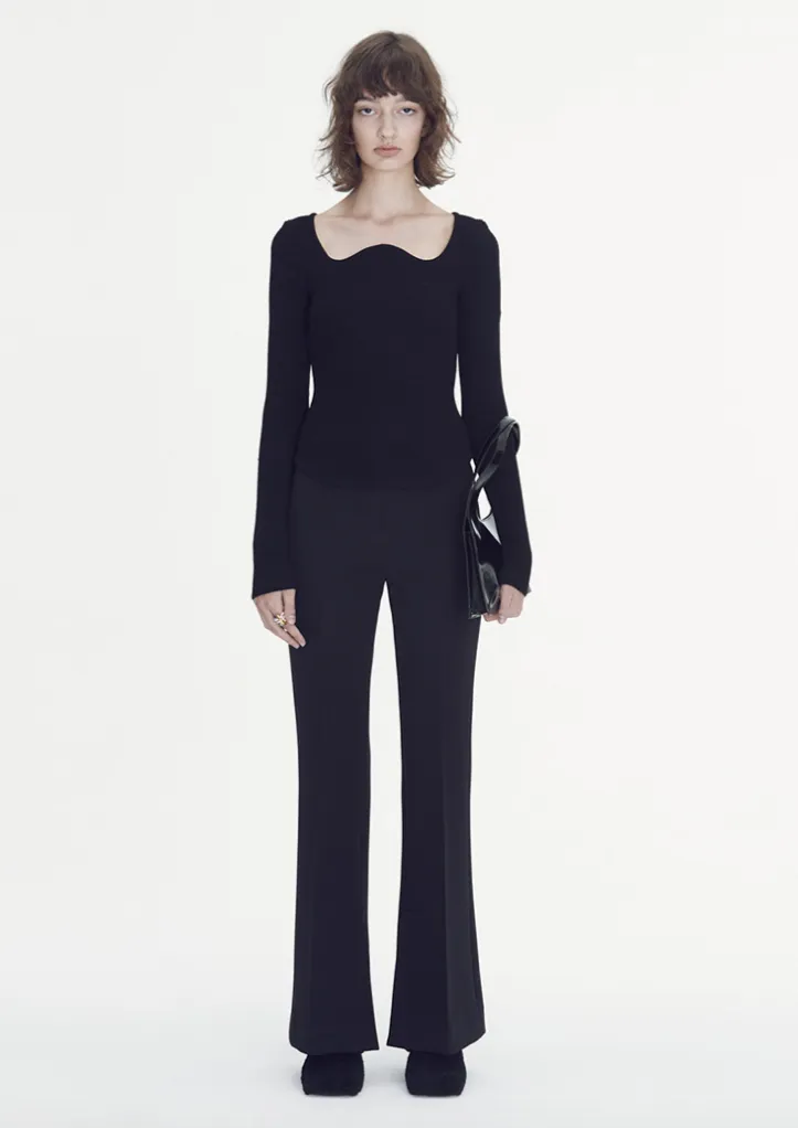 High waist long flare pants
