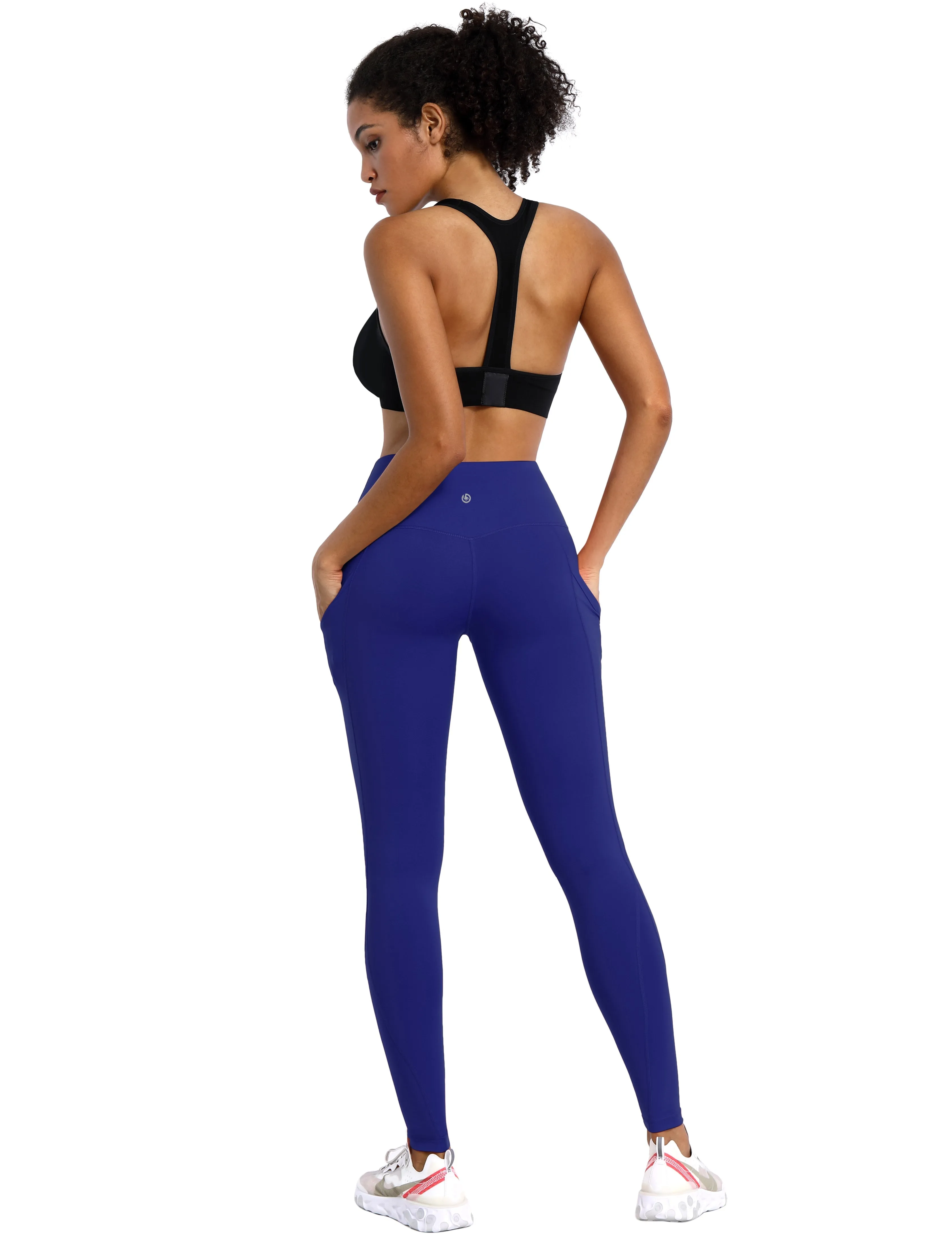 High Waist Side Pockets Gym Pants navy_Gym