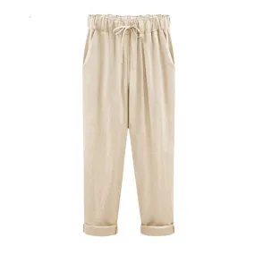 High Waist Summer Classic Slim Linen Pants