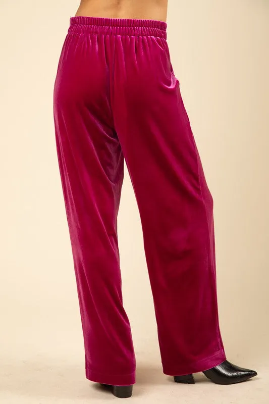 High Waist Velvet Pants