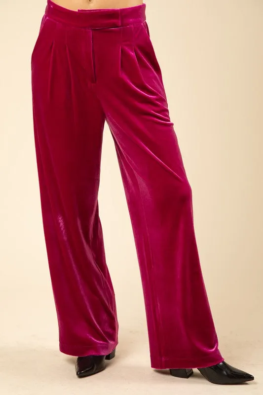 High Waist Velvet Pants