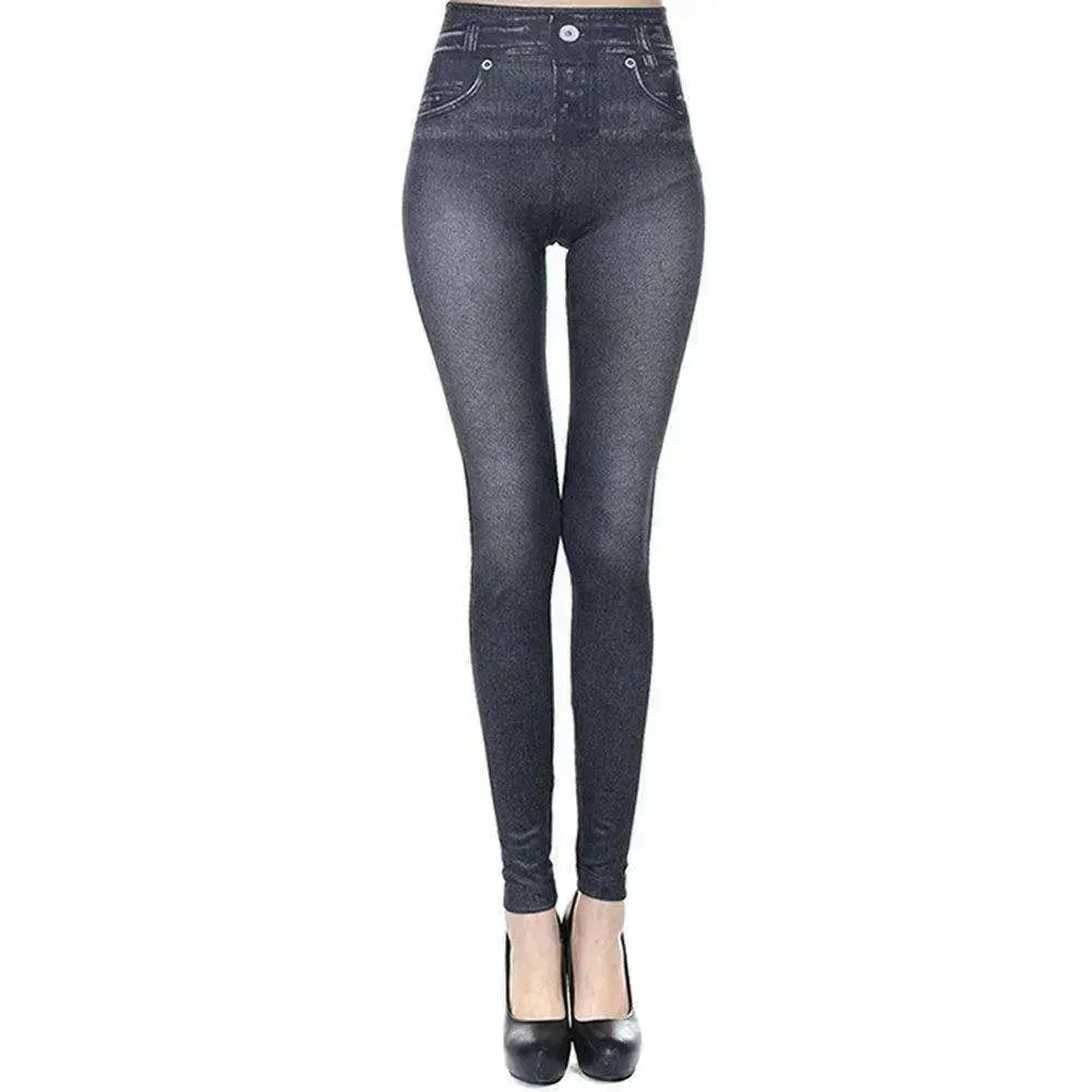 High Waisted Jeggings - Denim Leggings