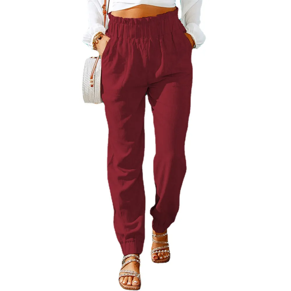 High-waisted pants for women & Elastic waist pants women