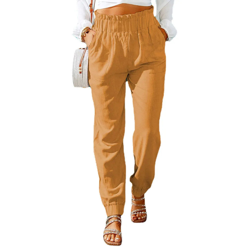 High-waisted pants for women & Elastic waist pants women