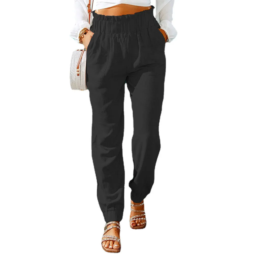 High-waisted pants for women & Elastic waist pants women