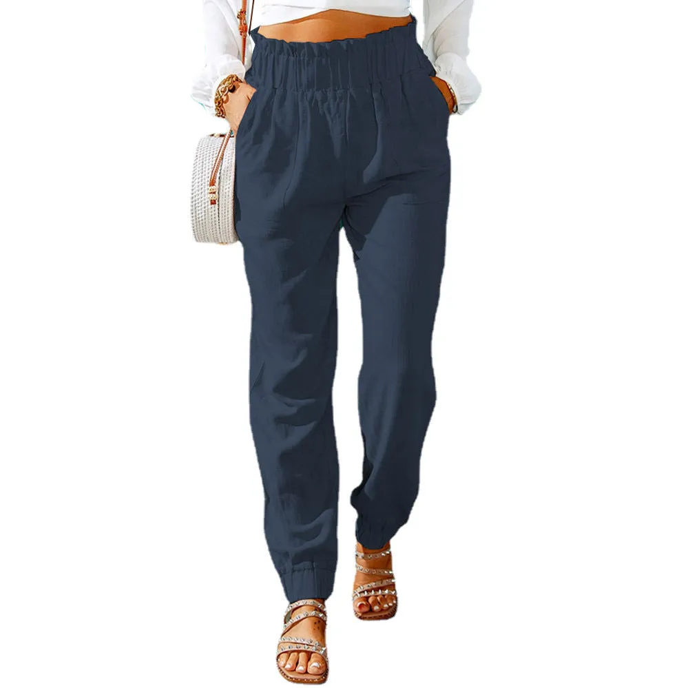 High-waisted pants for women & Elastic waist pants women