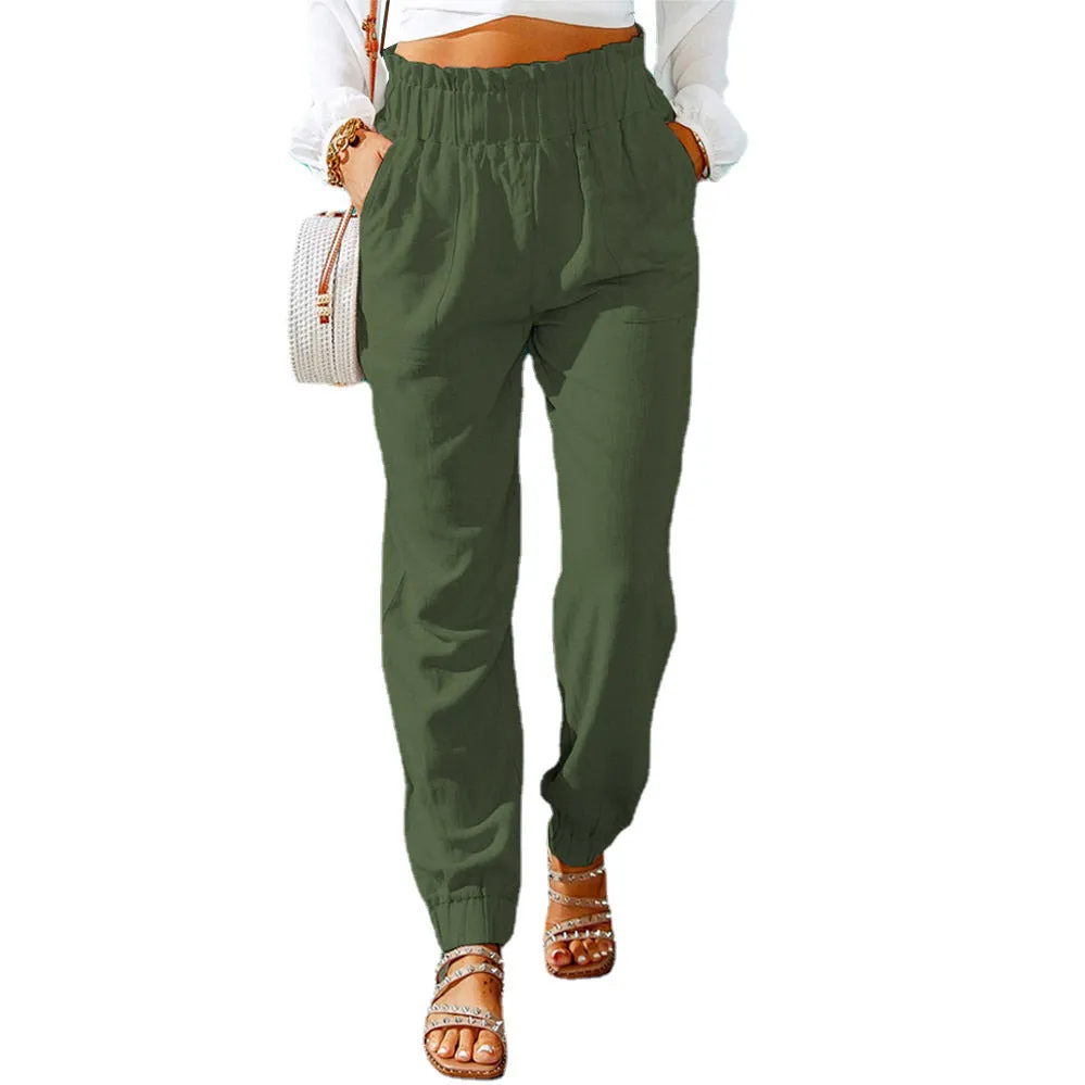 High-waisted pants for women & Elastic waist pants women