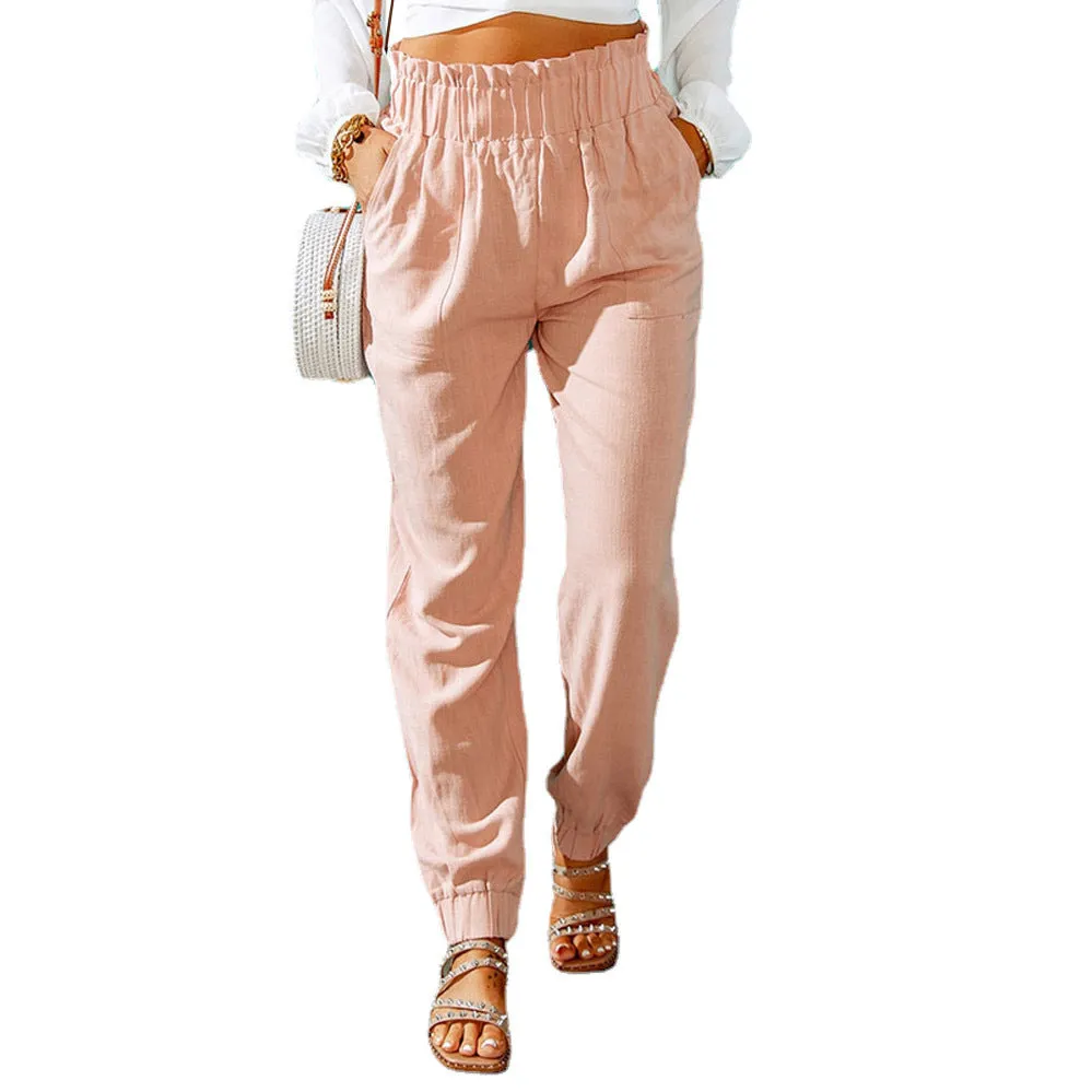 High-waisted pants for women & Elastic waist pants women