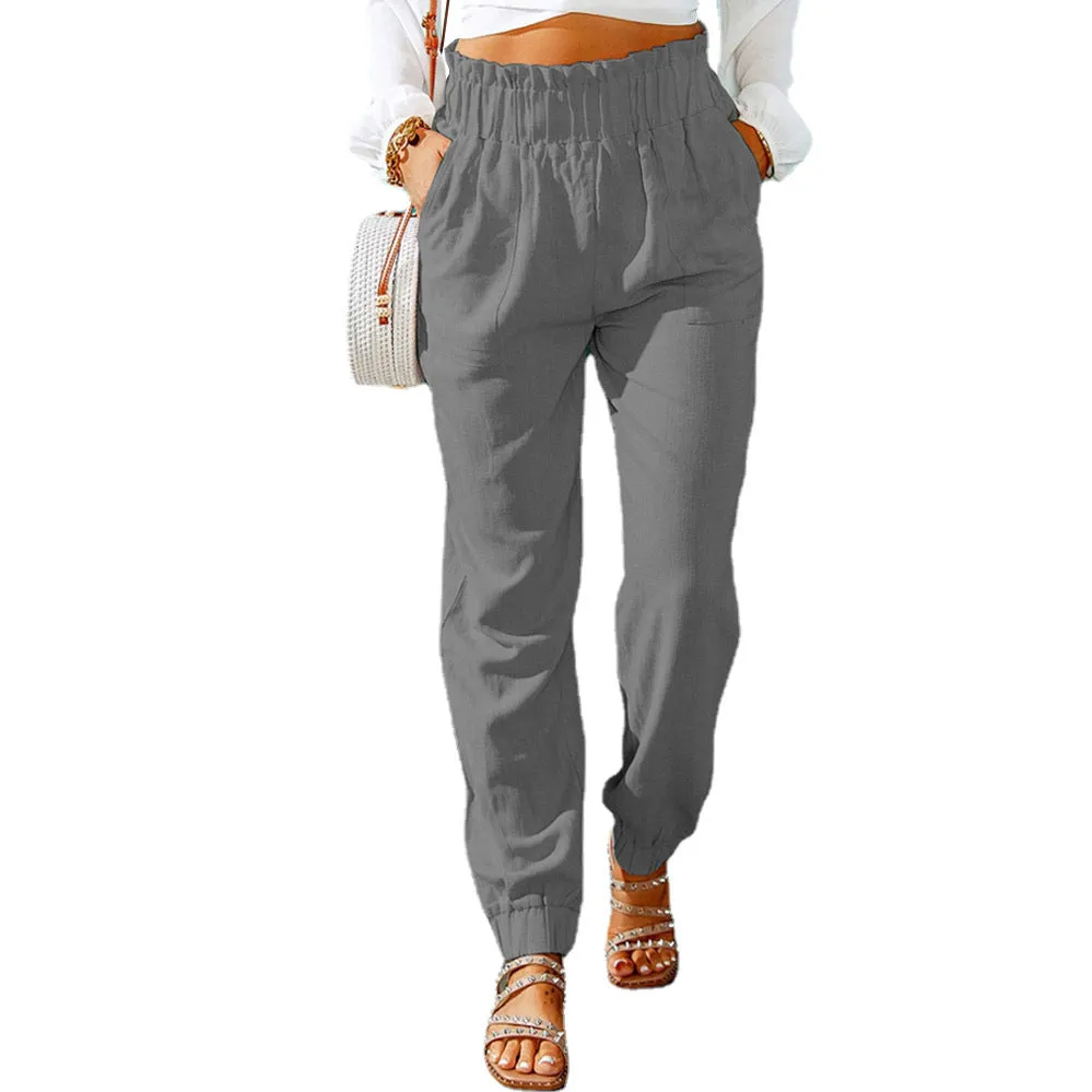 High-waisted pants for women & Elastic waist pants women