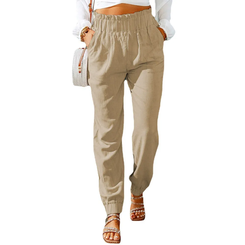 High-waisted pants for women & Elastic waist pants women