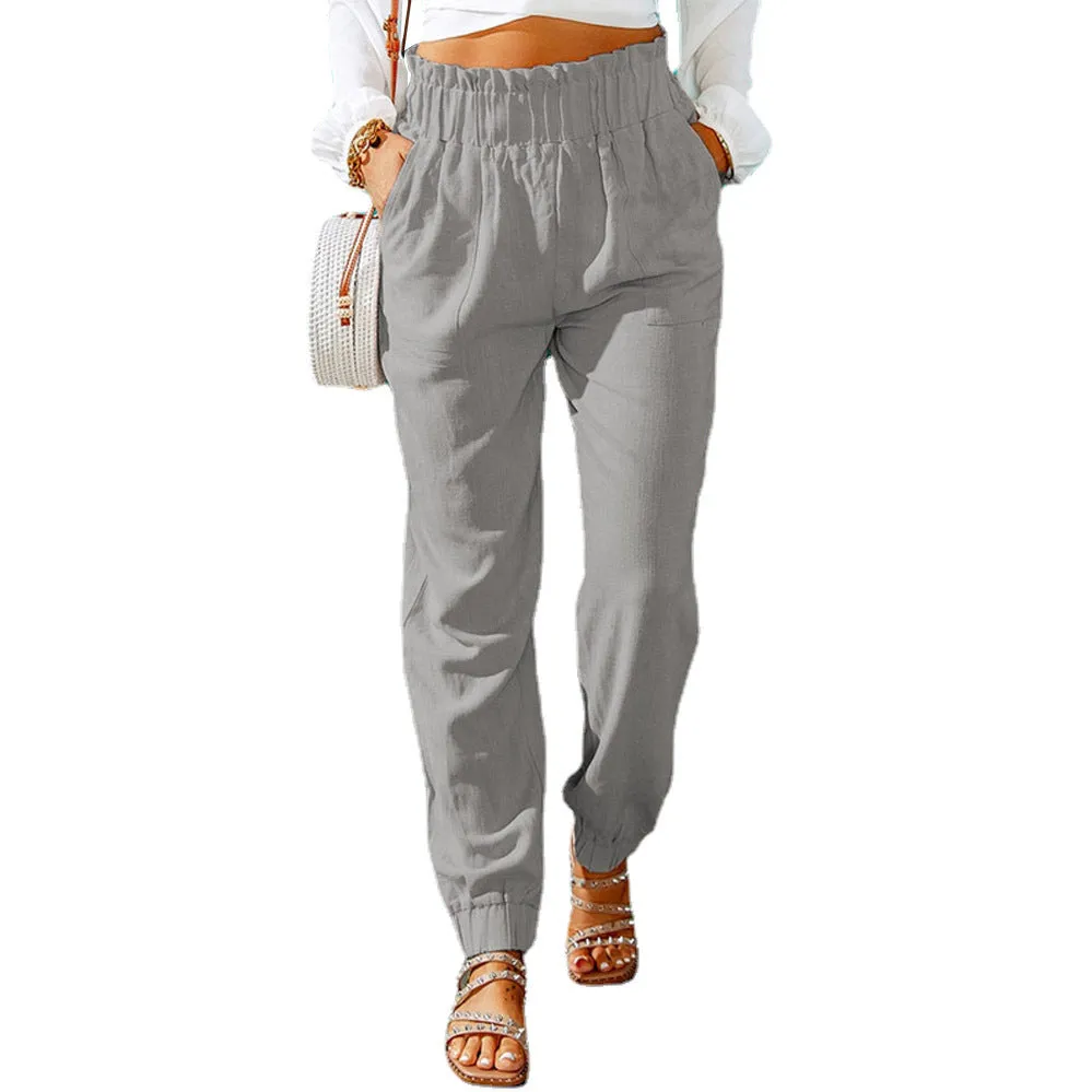 High-waisted pants for women & Elastic waist pants women