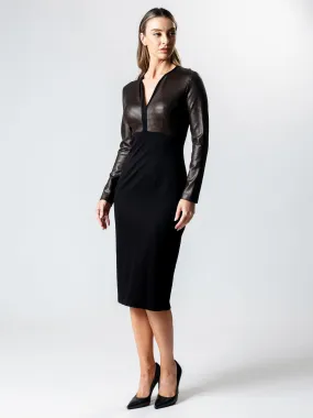 HOUNDOG Long Sleeve Panel Suit Dress