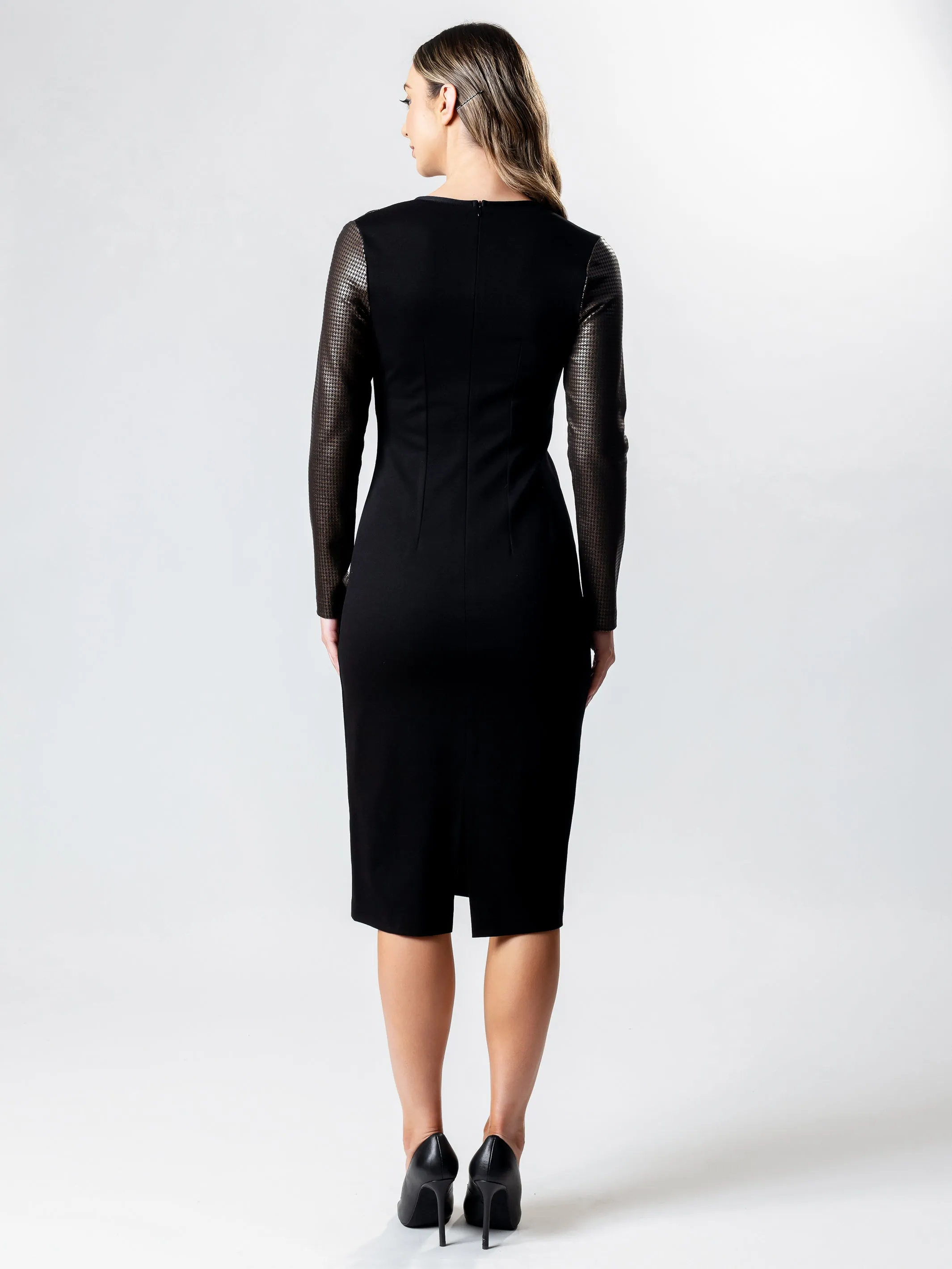 HOUNDOG Long Sleeve Panel Suit Dress