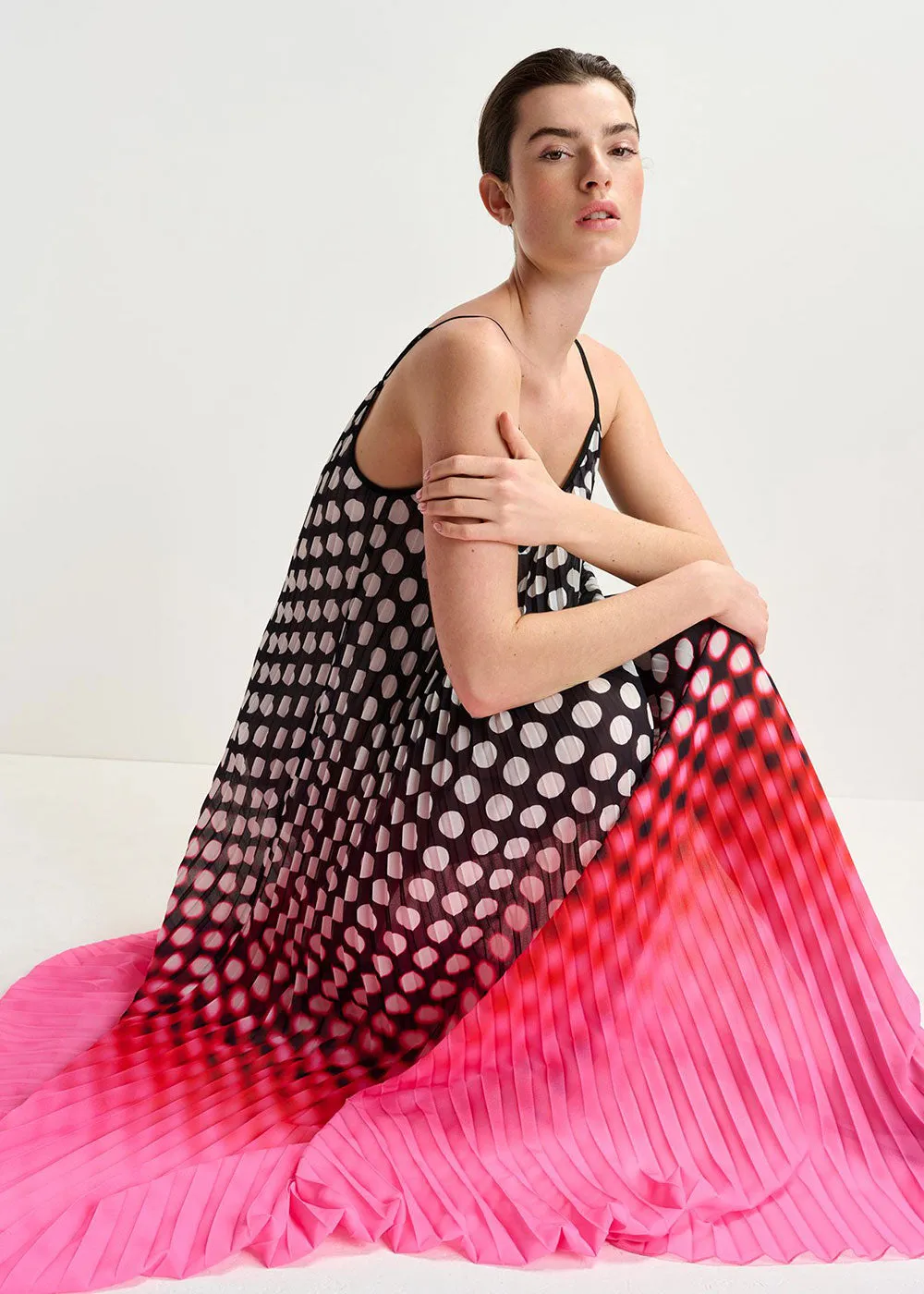 Hyacinth Plissé Slip Dress