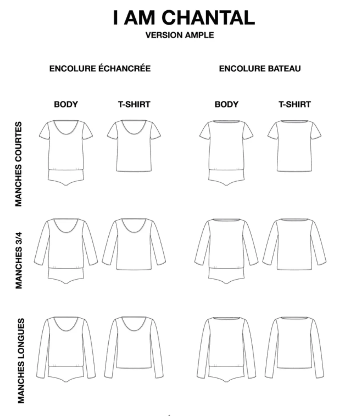 I AM - Chantal T-Shirt and Bodysuit Sewing Pattern