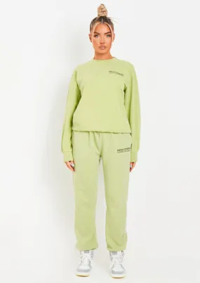Imogen Lime Missy Empire Text Oversized Joggers