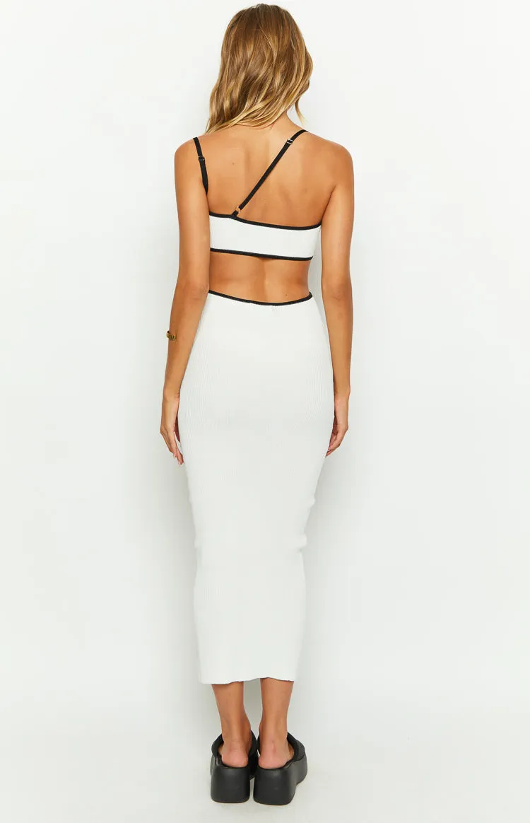 Jaelynn White Knit Maxi Dress