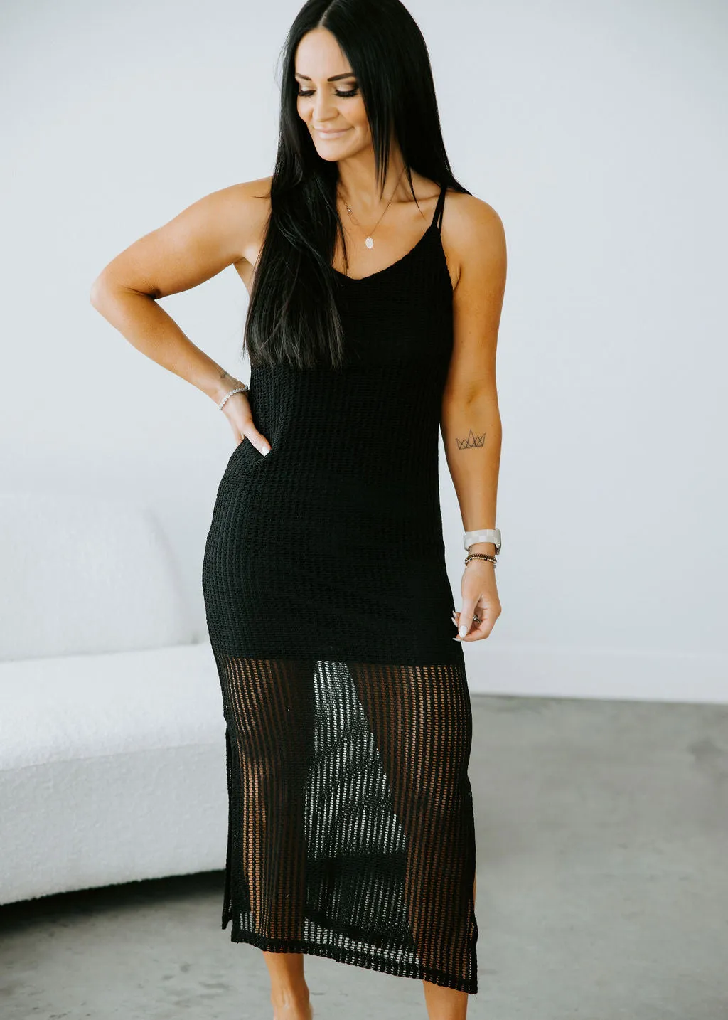 Jorie Crochet Midi Dress