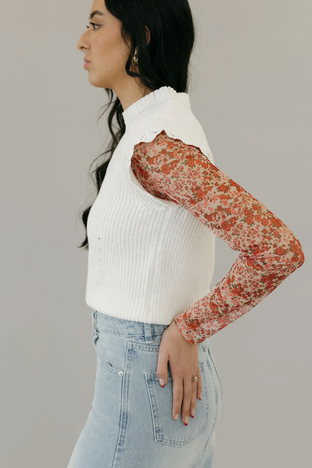 Kaleb Sweater Vest-Ivory