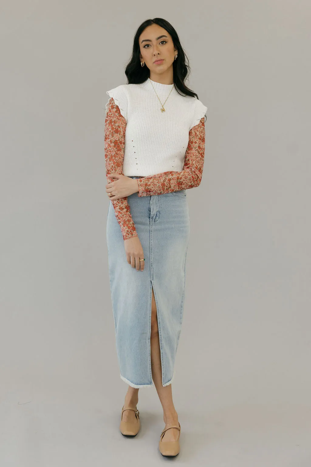 Kaleb Sweater Vest-Ivory