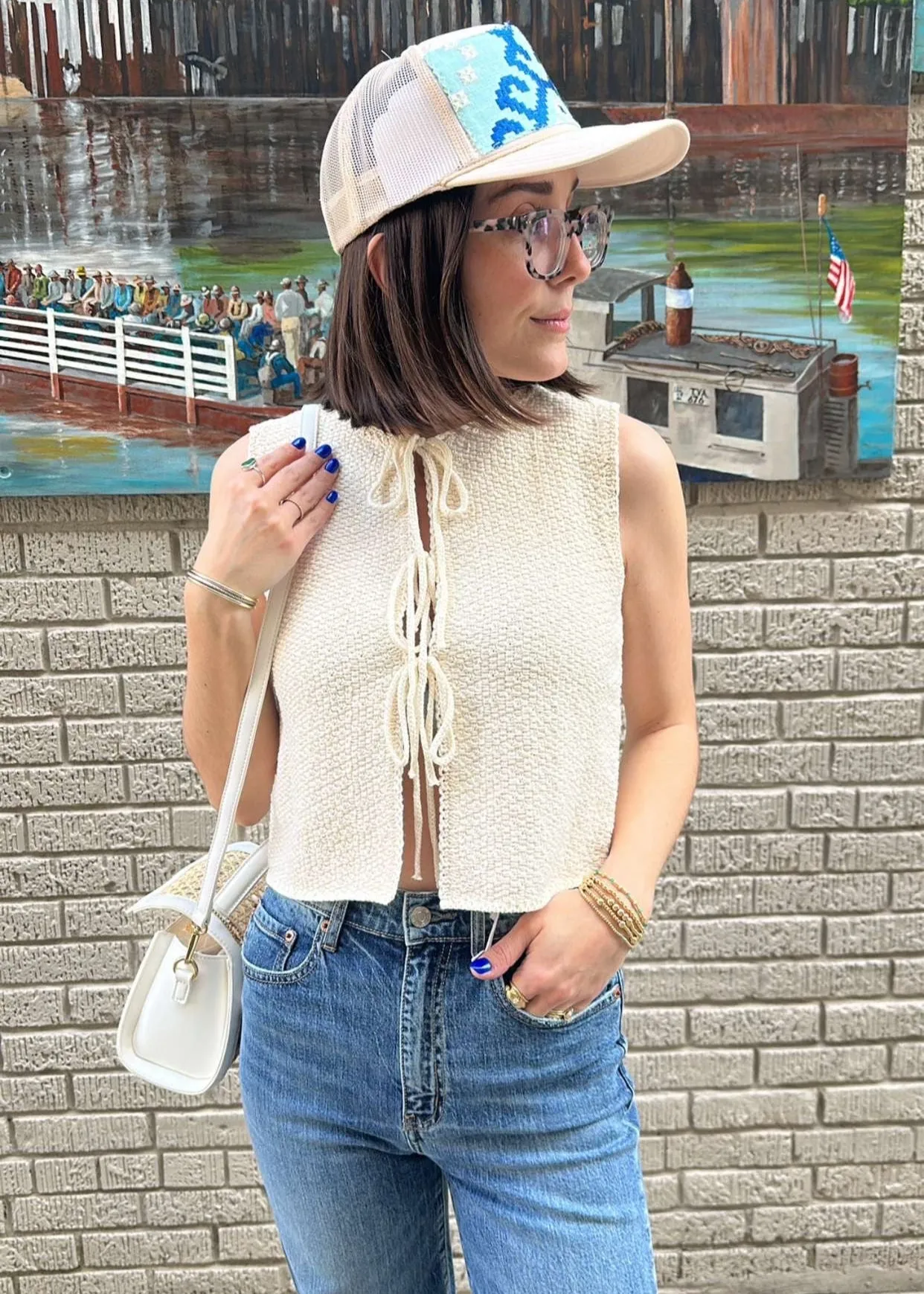 Kat Knitted Tie Front Cardigan - Cream