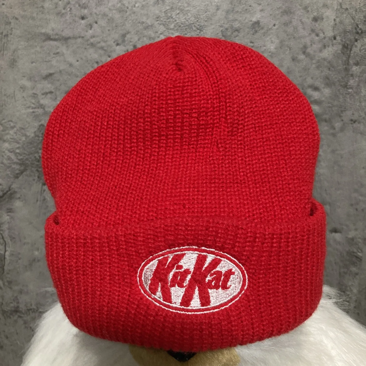 KitKat knit hat watch cap beanie red